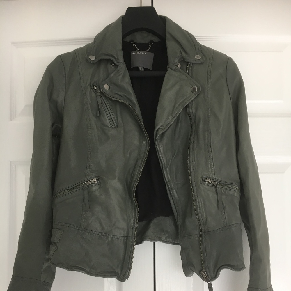 leather moto jacket USA size 8
